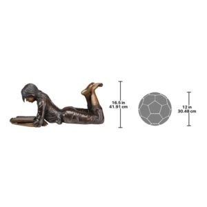 Design Toscano MP5840 39 Inch Young Scholar Reading Girl Statue - Bronze