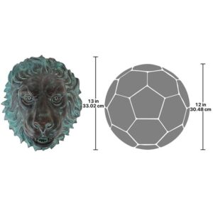 Design Toscano MP61038 11 Inch Florentine Lion Head Plaque - Bronze