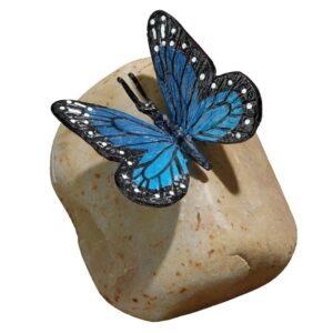 Design Toscano MP7482 6 Inch Papilio Ulysses Butterfly on Rock Statue