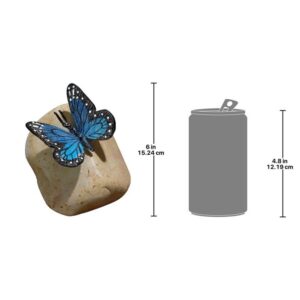 Design Toscano MP7482 6 Inch Papilio Ulysses Butterfly on Rock Statue