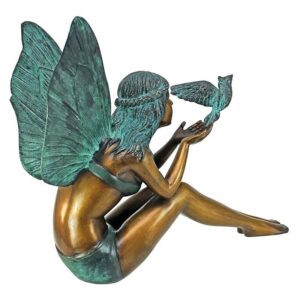 Design Toscano MP9222 11 Inch Bird Fairy Statue - Bronze