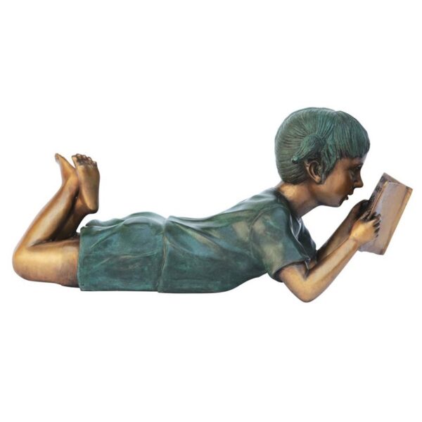 Design Toscano MP95727 6 Inch Bookworm Girl Reader Statue - Bronze