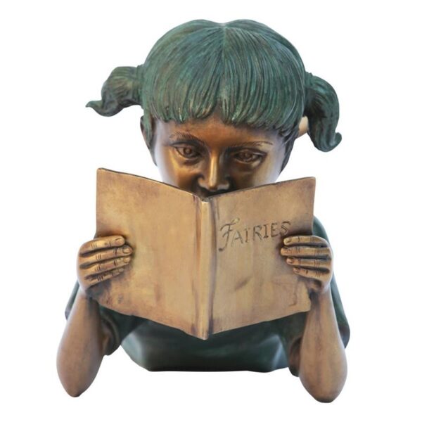 Design Toscano MP95727 6 Inch Bookworm Girl Reader Statue - Bronze