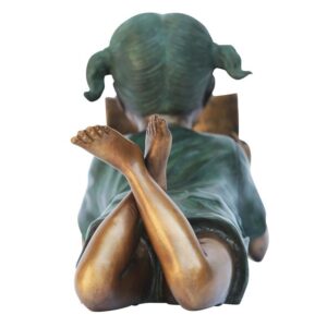 Design Toscano MP95727 6 Inch Bookworm Girl Reader Statue - Bronze