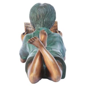 Design Toscano MP96327 6 Inch Bookworm Boy Reader Statue, Bronze