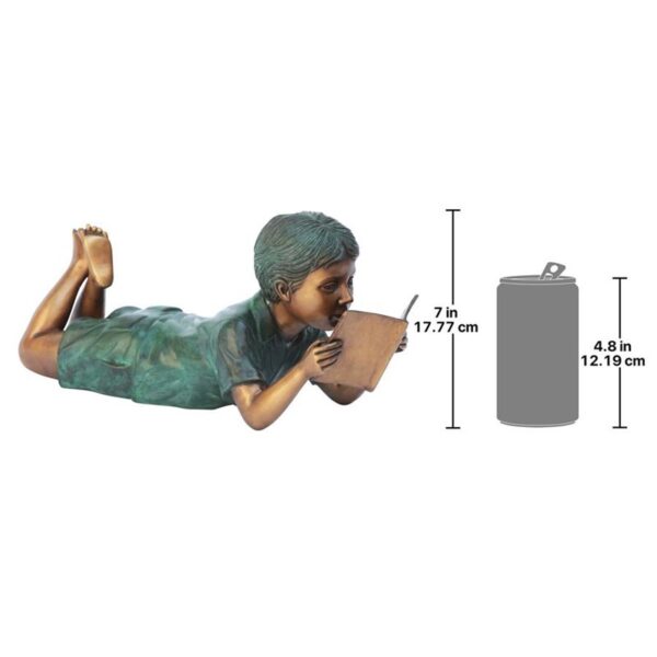 Design Toscano MP96327 6 Inch Bookworm Boy Reader Statue, Bronze