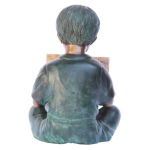 Design Toscano MP97527 8 1/2 Inch Story Book Boy Statue - Bronze