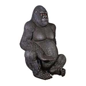 Design Toscano NE110088 69 Inch Giant Male Silverback Gorilla Photo Op Statue - Black