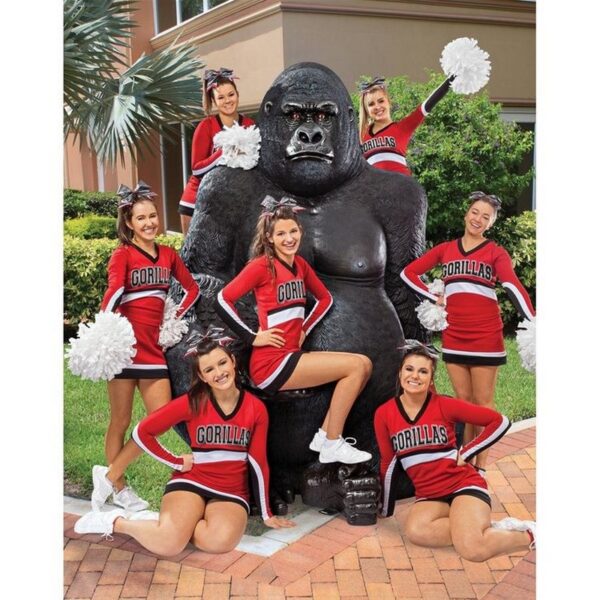 Design Toscano NE110088 69 Inch Giant Male Silverback Gorilla Photo Op Statue - Black