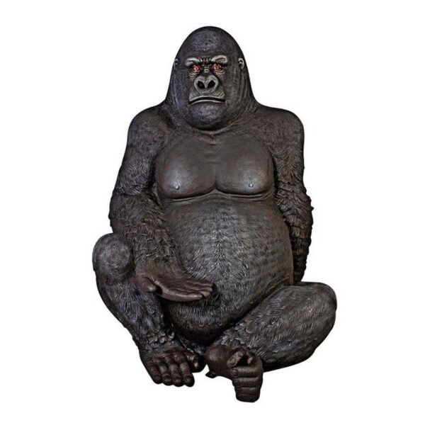 Design Toscano NE110088 69 Inch Giant Male Silverback Gorilla Photo Op Statue - Black