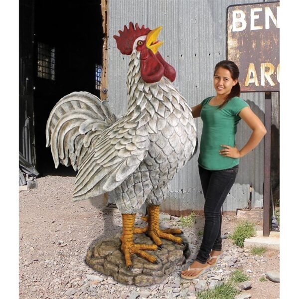 Design Toscano NE110114 53 1/2 Inch Cock A Doodle Doo Giant Rooster Statue