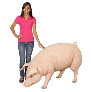 Design Toscano NE120073 50 Inch Divine Swine Life Size Farm Pig Statue