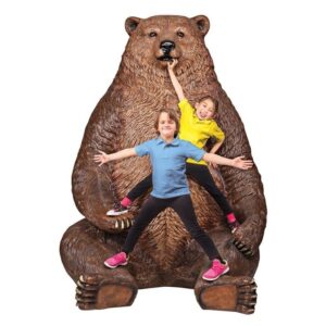 Design Toscano NE130011 66 Inch Sitting Pretty Bear Statue - Brown