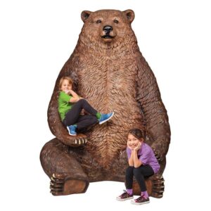 Design Toscano NE130011 66 Inch Sitting Pretty Bear Statue - Brown