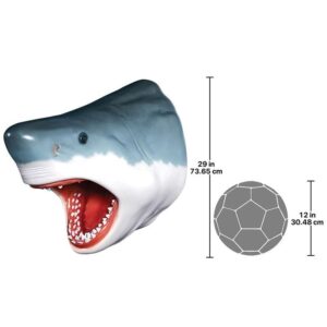 Design Toscano NE130046 19 Inch Great Shark Head Trophy - White