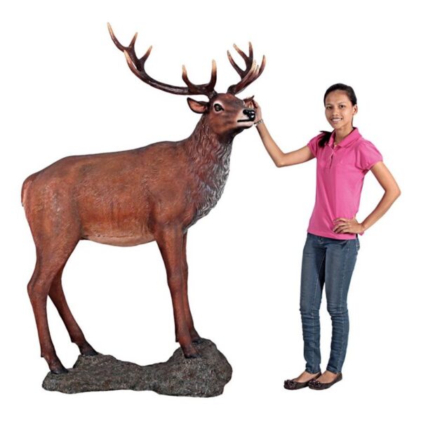 Design Toscano NE130058 51 1/2 Inch Red Deer Buck Statue with Base