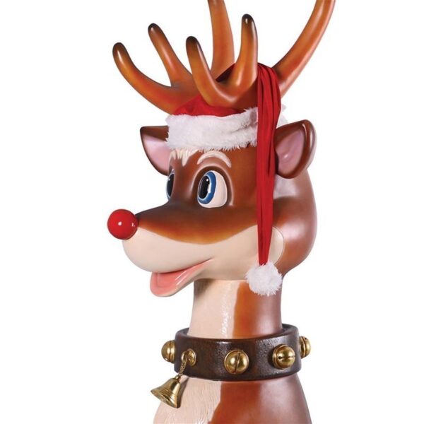 Design Toscano NE140003 40 1/2 Inch Giant Sitting Nosed Reindeer Statue - Red