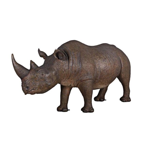 Design Toscano NE140042 125 Inch Life Sized Rhinoceros Statue - Black