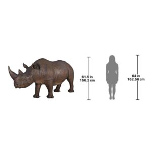 Design Toscano NE140042 125 Inch Life Sized Rhinoceros Statue - Black