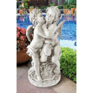 Design Toscano NE160066 18 Inch Bouguereaus First Kiss Angel and Fairy