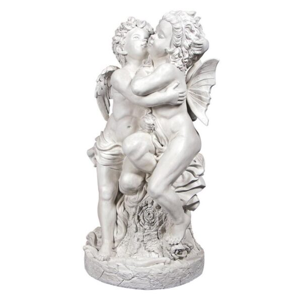 Design Toscano NE160066 18 Inch Bouguereaus First Kiss Angel and Fairy