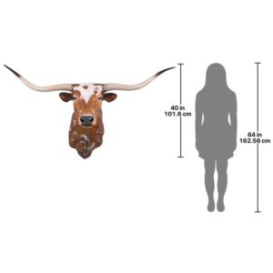 Design Toscano NE160122 71 Inch Texas Long Horn Bull Wall Trophy