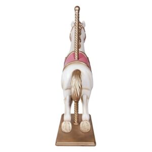 Design Toscano NE1602069 53 1/2 Inch Carousel Horse - White and Pink