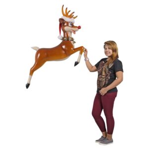 Design Toscano NE170109 40 Inch Santa's Red Nosed Reindeer Wall Sculpture