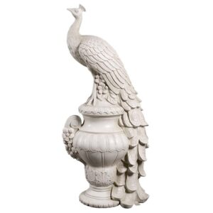 Design Toscano NE180180 21 1/2 Inch Giant Staverden Peacock on Urn