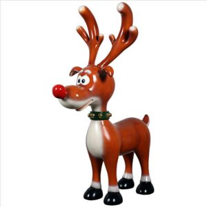 Design Toscano NE210067 42 Inch Jolly Holly, SantaвЂ™s Red-Nosed Christmas Reindeer Statue