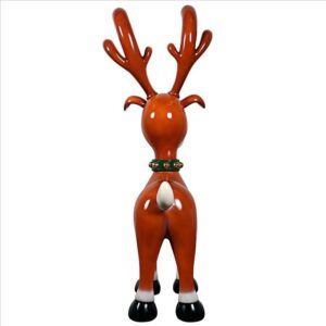 Design Toscano NE210067 42 Inch Jolly Holly, SantaвЂ™s Red-Nosed Christmas Reindeer Statue