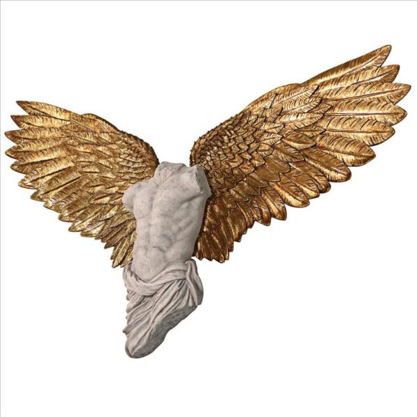 Design Toscano NE210070 82 Inch Take Flight Classical Male Torso Angel Wing Wall Sculpture