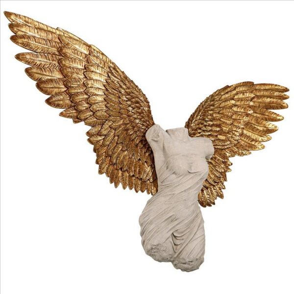 Design Toscano NE210090 80 Inch Take Flight Classical Female Torso Angel Wing Wall Sculpture