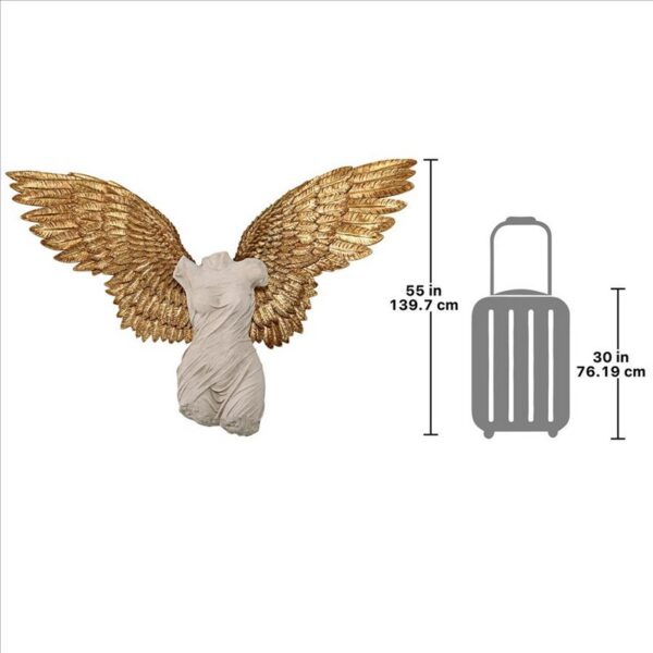 Design Toscano NE210090 80 Inch Take Flight Classical Female Torso Angel Wing Wall Sculpture