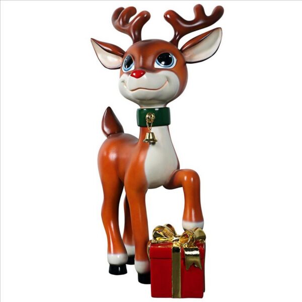 Design Toscano NE210107 20 1/2 Inch Belle, SantaвЂ™s Red-Nosed Christmas Reindeer Statue