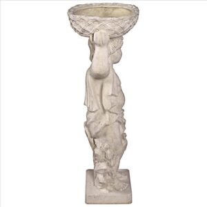 Design Toscano NE2101295 17 1/2 Inch Young Bacchus with Basket Planter Garden Statue - Left