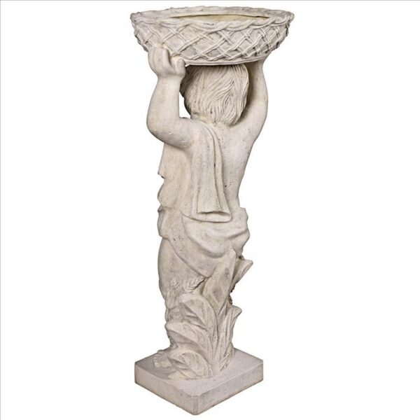 Design Toscano NE2101297 17 1/2 Inch Young Bacchus with Basket Planter Garden Statue - Right