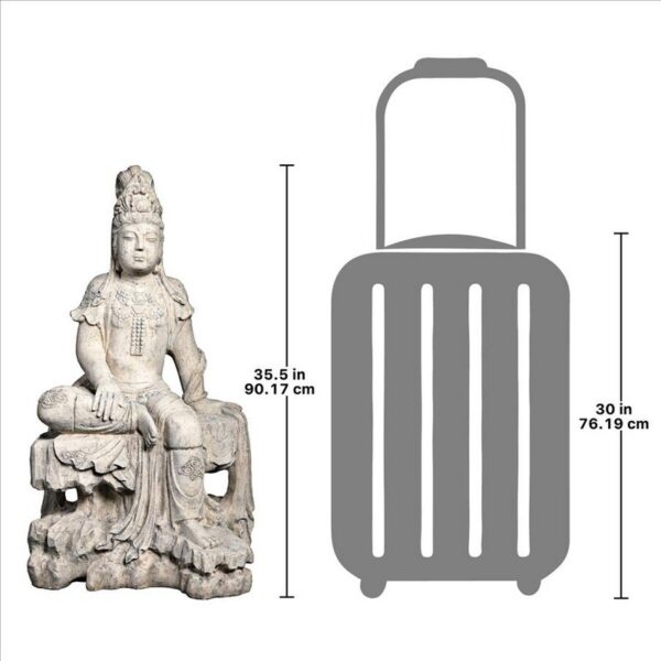 Design Toscano NE210144 20 1/2 Inch The Resting Asian Goddess Guan Yin Garden Statue