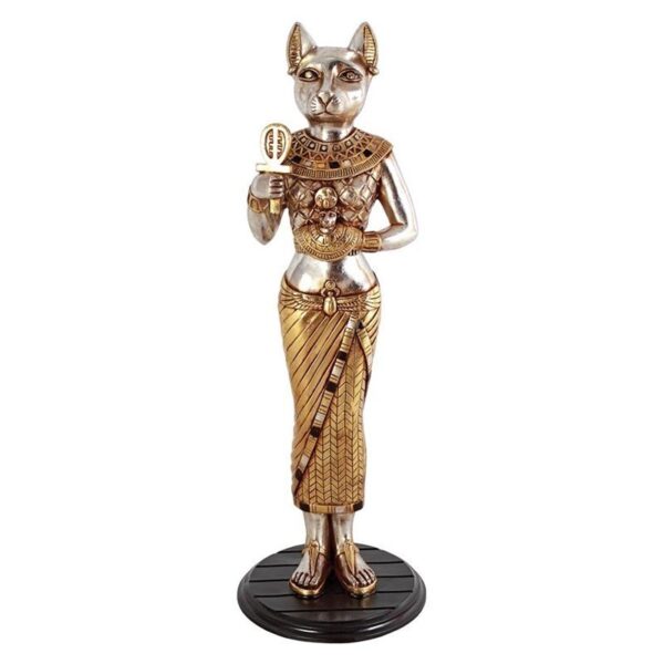 Design Toscano NE23327 12 Inch Standing Bastet with Ankh Statue