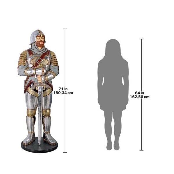 Design Toscano NE43926 24 Inch Medieval Knight of the Round Table Life-Size Statue