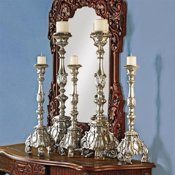 Design Toscano NE60302 6 Inch Medium Scroll Footed Candlestick