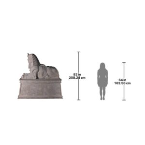 Design Toscano NE68777 87 Inch Grand Stone Sphinx on Plinth