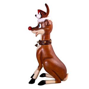 Design Toscano NE80087 24 Inch Large Sitting Red Nosed Reindeer Statue