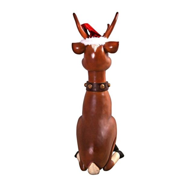 Design Toscano NE80087 24 Inch Large Sitting Red Nosed Reindeer Statue