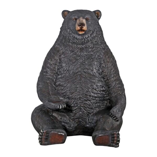 Design Toscano NE867226 66 Inch Sitting Pretty Bear Statue - Black