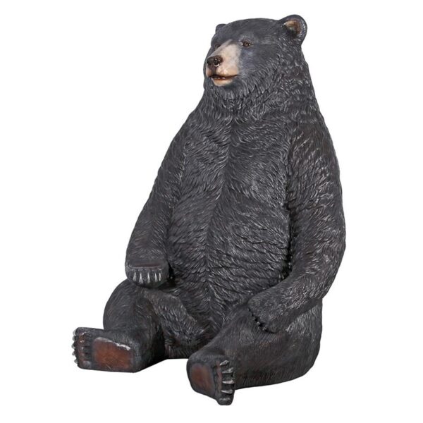 Design Toscano NE867226 66 Inch Sitting Pretty Bear Statue - Black