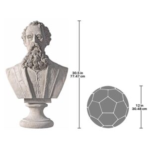 Design Toscano NE90054 18 1/2 Inch Charles Dickens Bust