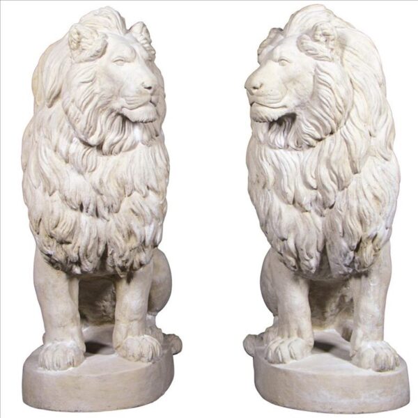 Design Toscano NE9160274 24 Inch Set of Right and Left Stately Lions