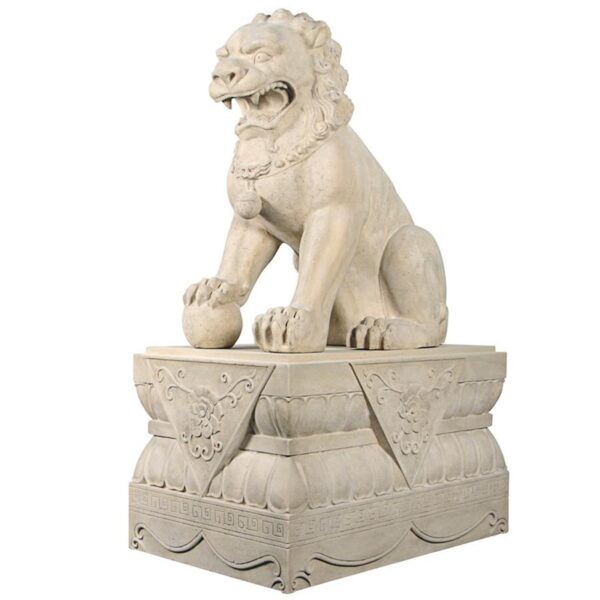 Design Toscano NE9190161 49 1/2 Inch Male Foo Dogs with Plinth