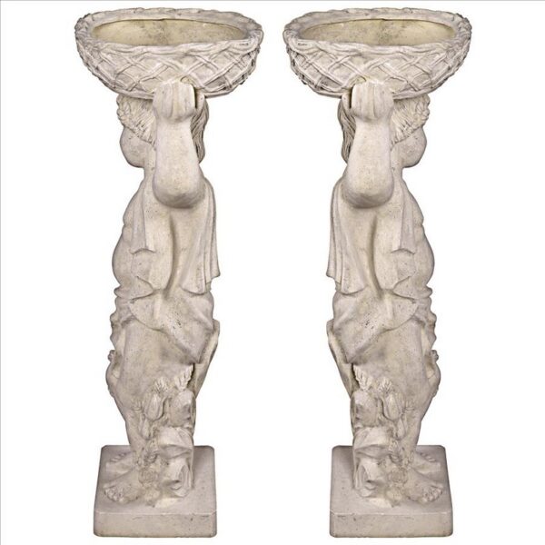 Design Toscano NE9210129 17 1/2 Inch Young Bacchus Planters Statues Set Two